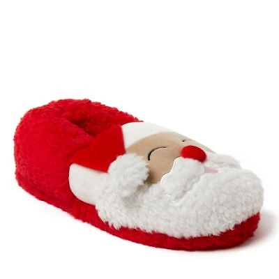 Dearfoams Mens Unisex Adult Animal Closed Back House Slipper Santa