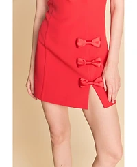 endless rose Women's Strapless Bow Accent Mini Dress