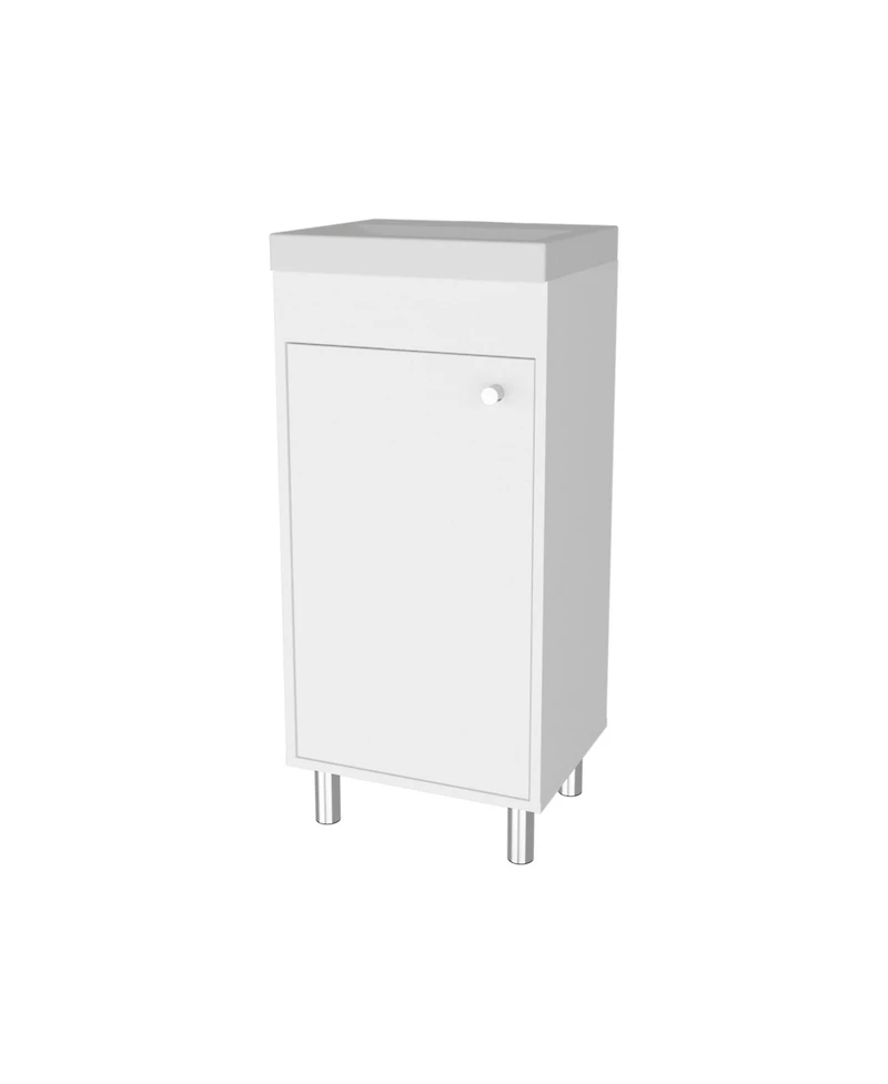 Fm Furniture Oracle Bathroom Vanity, Single Door, Two Storage Shelves, Wengue Finish