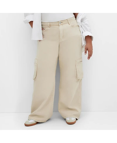 City Chic Plus Clarence Cargo Denim Pant