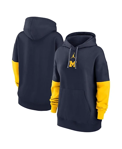 Nike Women's College Navy Michigan Wolverines Essential Fleece Pullover Hoodie