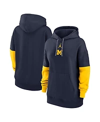 Nike Women's College Navy Michigan Wolverines Essential Fleece Pullover Hoodie
