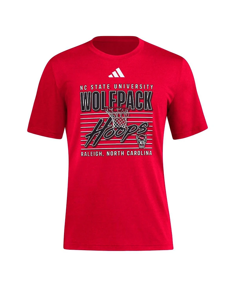 Adidas Men's Red Nc State Wolfpack Locker Swish Tri-Blend T-Shirt