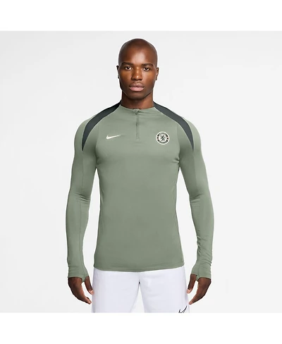Nike Men's Green Chelsea 2025/26 Strike Drill Raglan Quarter-Zip Long Sleeve Sweatshirt