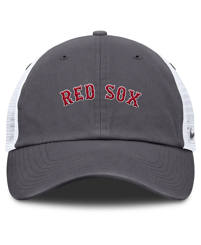 Nike Men's Gray Boston Red Sox Wordmark Club Adjustable Trucker Hat