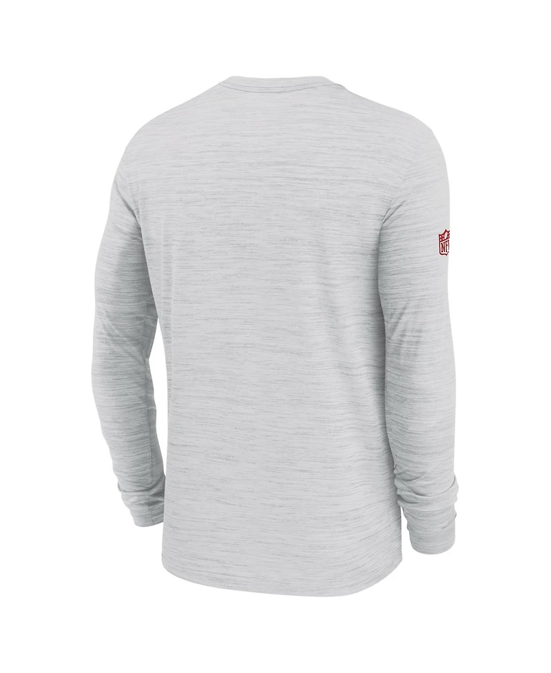 Nike Men's Ash Kansas City Chiefs Sideline Velocity Performance Long Sleeve T-Shirt