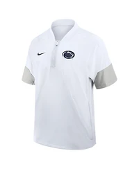 Nike Men's White Penn State Nittany Lions 2025 Sideline Short Sleeve Quarter-Zip Coach Jacket