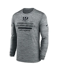 Nike Men's Gray Cincinnati Bengals Sideline Velocity Performance Long Sleeve T-Shirt
