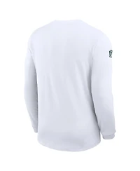 Nike Men's White Green Bay Packers Sideline Coach Uv Performance Long Sleeve T-Shirt