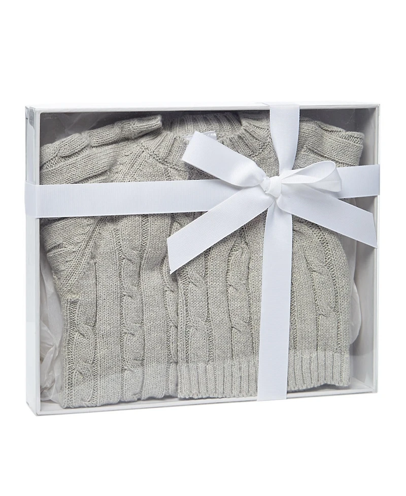 3 Stories Trading Baby Cable Knit Baby Cardigan with Beanie