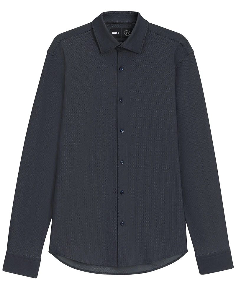 Boss by Hugo Men's Structured Stretch Jersey Regular-Fit Dress Shirt