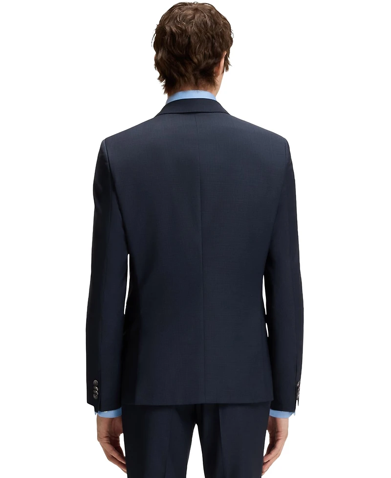 Boss by Hugo Men's Micro-Patterned Virgin Wool Slim-Fit Suit