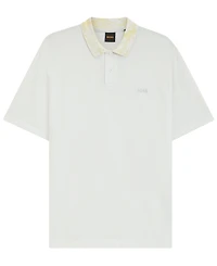 Boss by Hugo Men's Cotton-Pique Patterned Collar Polo Shirt