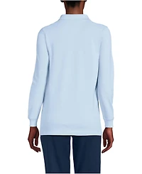 Lands' End Women's School Uniform Long Sleeve Mesh Polo Shirt