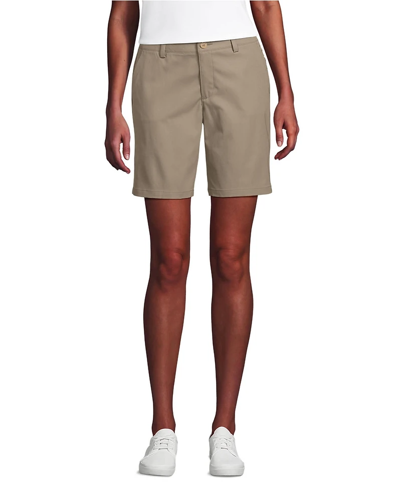 Lands' End School Uniform Women's Active Performance 9" Chino Shorts