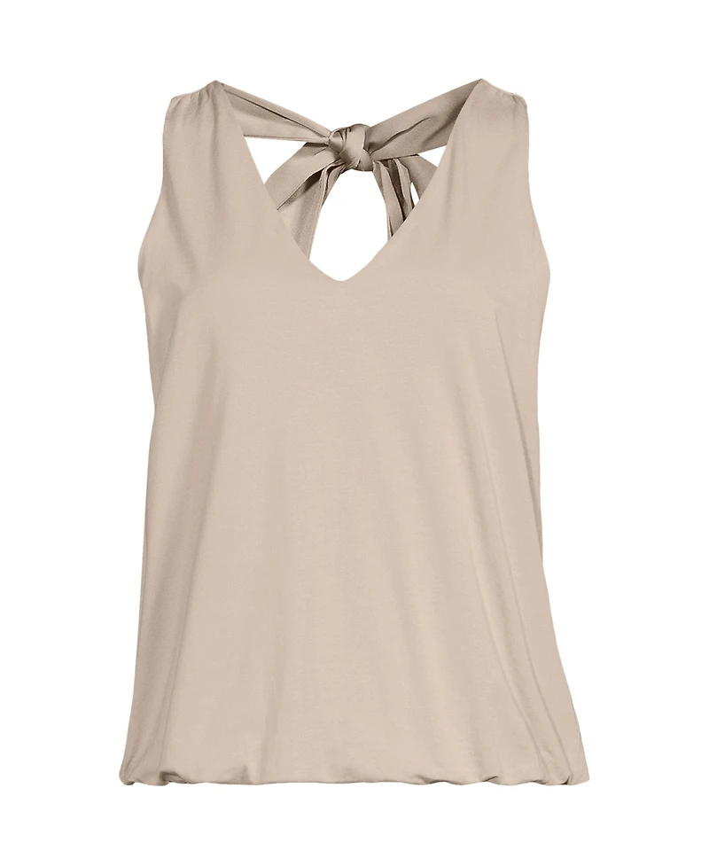 Lands' End Plus Lightweight Jersey Blouson Vneck Tank