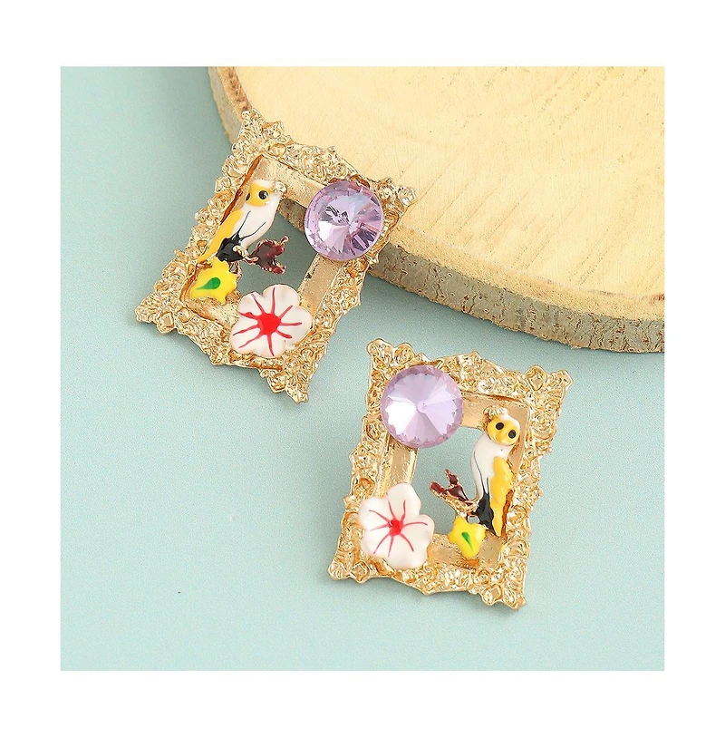 Sohi Floral-Portrait Drop Earrings