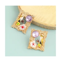 Sohi Floral-Portrait Drop Earrings