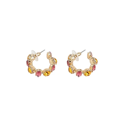 Sohi Stone Hoop Earrings