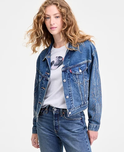 Levi's Women's '90s Embellished Cotton Denim Trucker Jacket