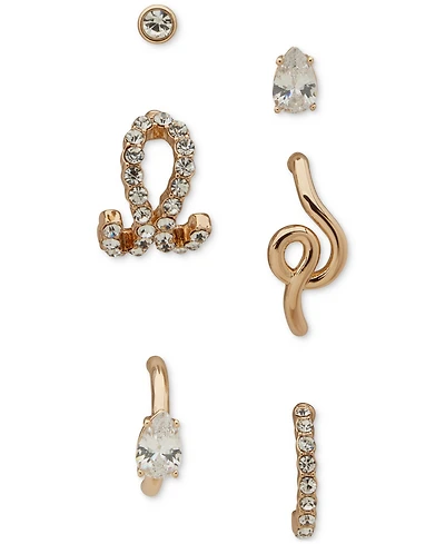 Emily in Paris Gold-Tone 6-Pc. Set Crystal & Pave Single Earrings