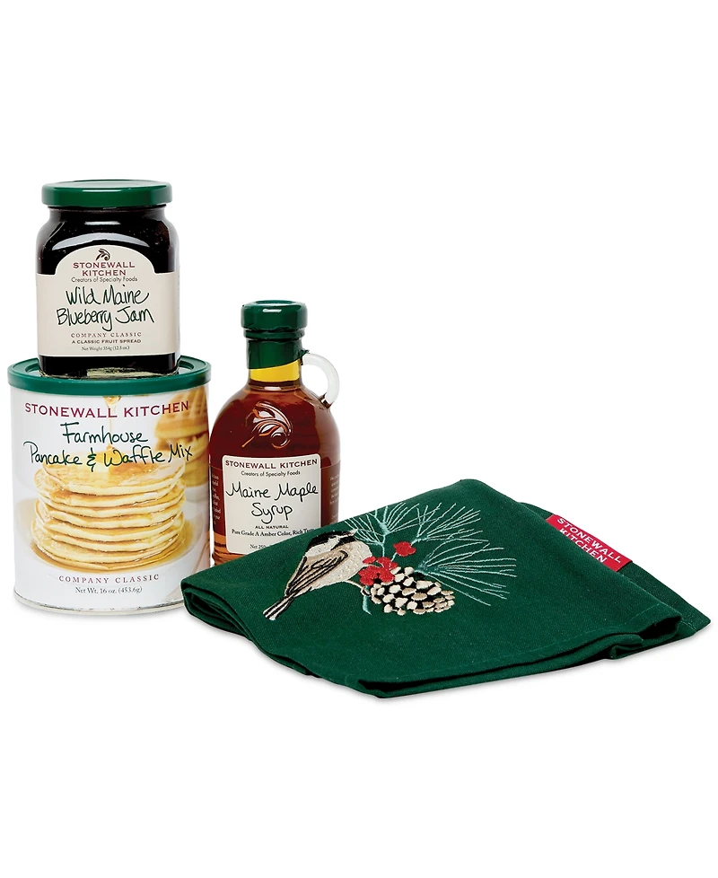 Stonewall Kitchen Holiday Farmhouse Breakfast Gift Box, 4 Piece Set