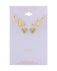 Unwritten Crystal Trio Huggie Hoop Earring Set
