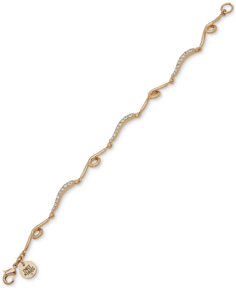 Emily in Paris Gold-Tone Pave Looped Bar Flex Bracelet