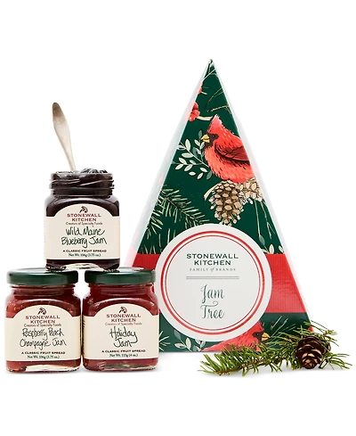 Stonewall Kitchen Holiday Jam Tree Gift Box, 3 Piece Set
