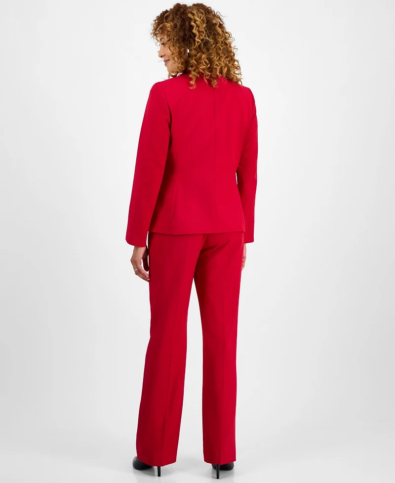 Le Suit Women's Piping-Trim Two-Button Pantsuit Set, Regular & Petite