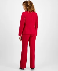 Le Suit Women's Piping-Trim Two-Button Pantsuit Set, Regular & Petite