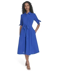 Calvin Klein Women's Short-Sleeve Midi Shirtdress