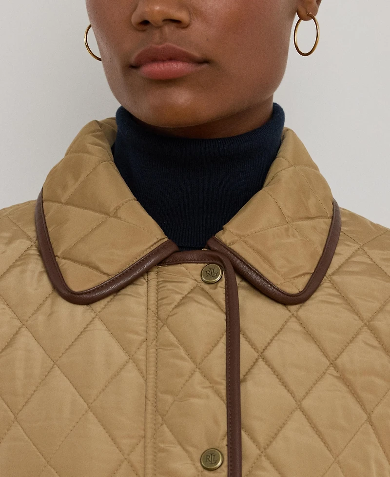 Lauren Ralph Women's Quilted Velboa-Lined Coat