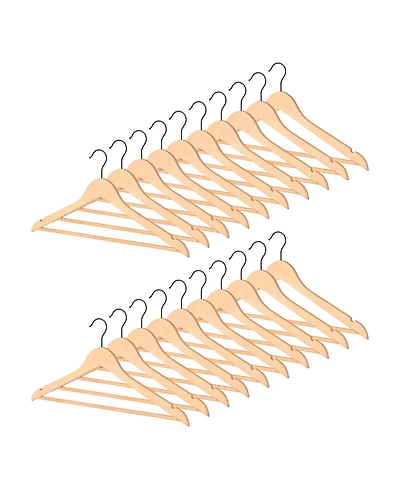 WeThinkStorage 20pk Premium Wood Hotel Quality Regular Hanger - Natural