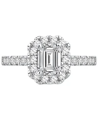 Lab Grown Diamond EmeraldCut Halo Engagement Ring (1-1/2 ct. t.w.) in 14k White Gold