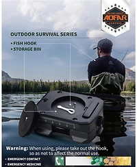 Aofar Af-4090 Lensatic Compass, Aluminum Alloy, Signal Mirror, Whistle, Fishing Hook for Hiking, Camping, Fishing, Boatin
