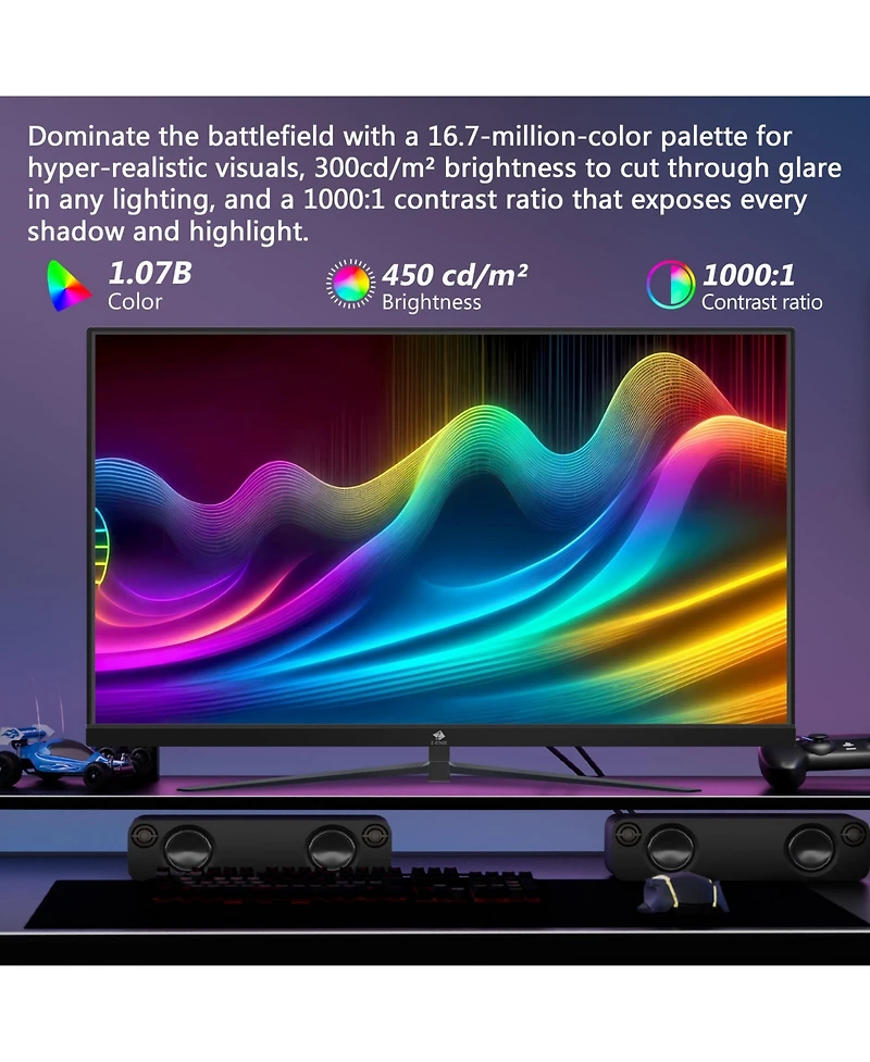 Z-edge 24.5" 1080P Full Hd 300Hz (DP) 240Hz (HDMI) 1ms Ips Gaming Monitor, HDMI x2, DP x2, Support Wall Mount 75 x 75mm