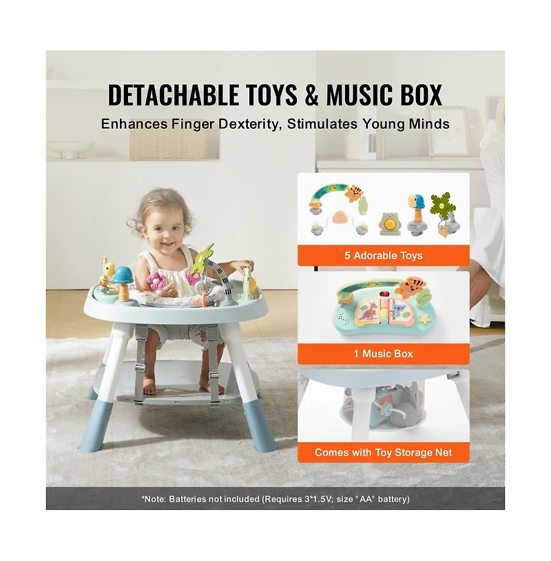 Slickblue Kids Activity Center Interactive Play Center Table with Toys Music Songs