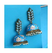 Sohi Floral-Enamel Drop Earrings