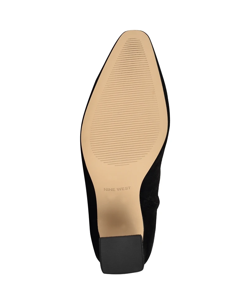 Nine West Women's Reraye Flared Block Heel Ankle Booties