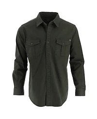 Men's Heavyweight Utility Stretch Long Sleeve Button Up Overshirt