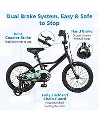 Inch Kids Bike with Removable Training Wheels for Aged 3-8 Years Old