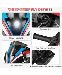 12V Licensed Bmw Kids Motorcycle Ride-On Toy for 37-96 Months Old Kids