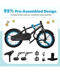 Kids Bike with Adjustable Handlebar Saddle Blue