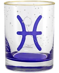 Culver Pisces Zodiac Double Old-Fashioned Glass, Set of 2