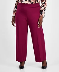Anne Klein Plus Pull-On Wide-Leg Pants