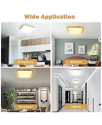 24W 18" Dimmable Led Ceiling Light Fixture Flush Mount Lamp with Remote Bedroom