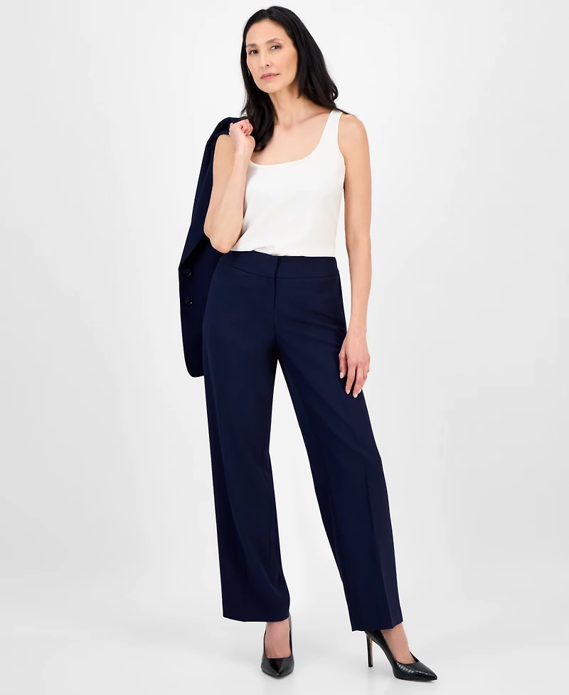 Le Suit Women's Notched Collar Wide-Leg Pantsuit Set, Regular & Petite