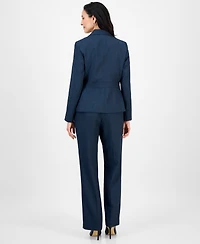 Le Suit Women's Notched Collar Wide-Leg Pantsuit Set, Regular & Petite