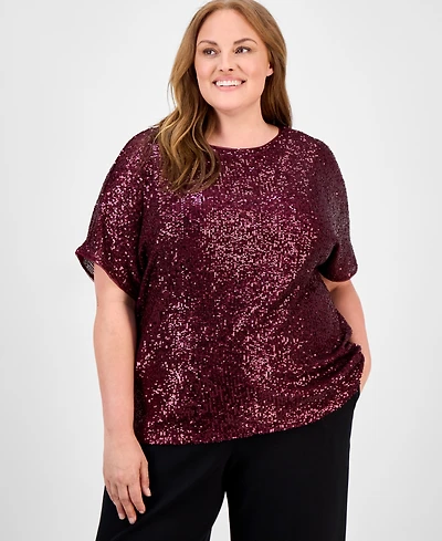 Anne Klein Plus Sequin Top